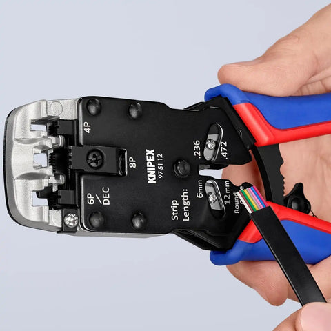 KNIPEX 97 51 12 Western Plug Type Comfort Grip Crimping Pliers