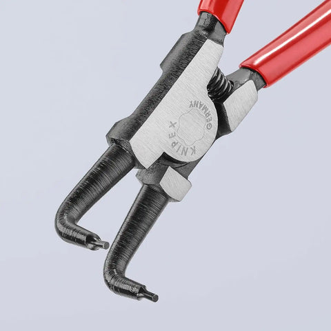 KNIPEX Tools - Circlip Pliers, External, 90 Degree Angled, Forged Tip, 3/4"-2 23/64" Shaft Dia. (4621A21), 6.75, Black