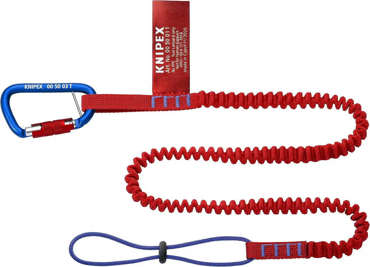 KNIPEX Tools 00 50 05 T BKA Tool Tethering Lanyard with Captive Eye Carabiner, 38"