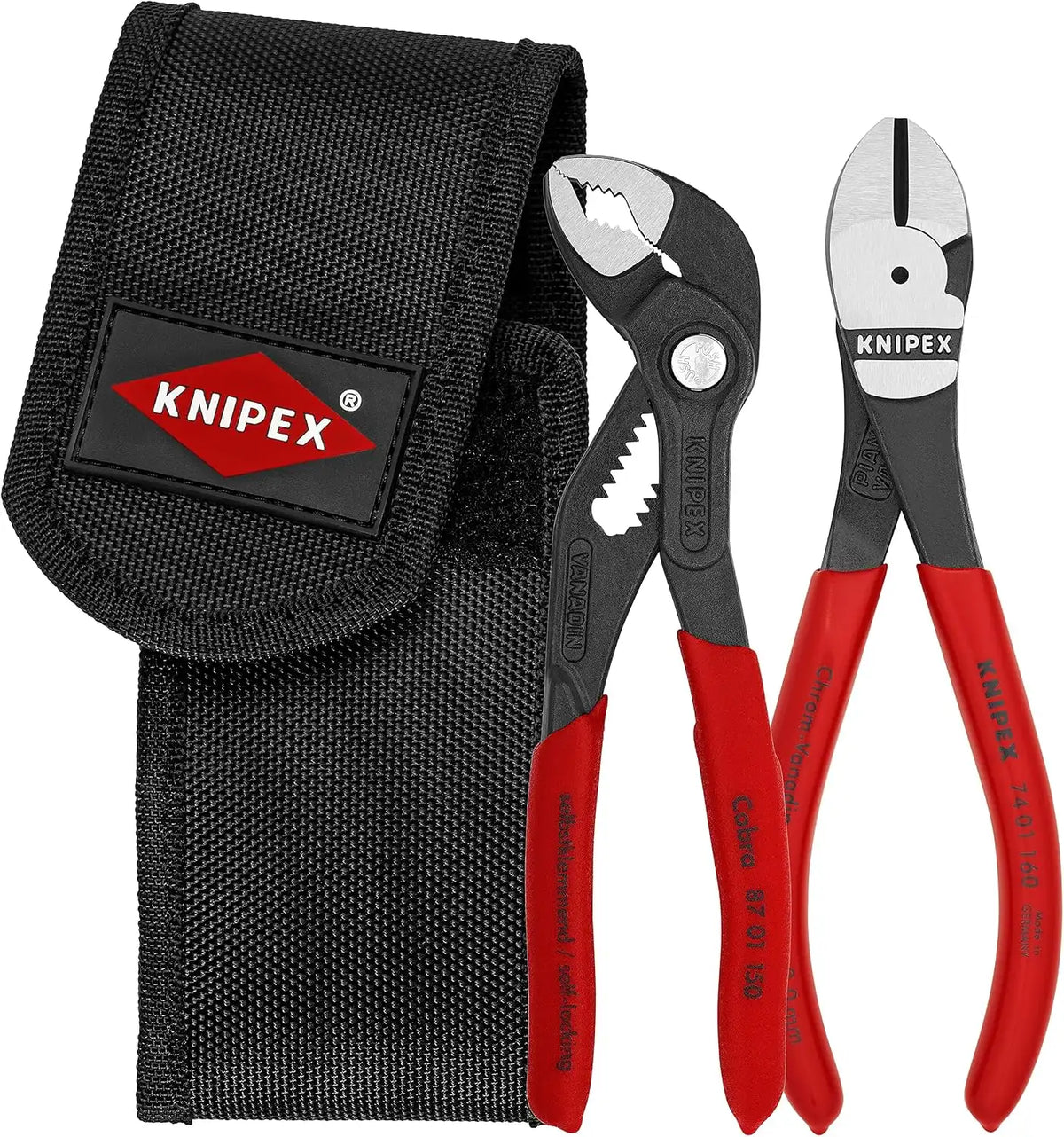 KNIPEX Tools 00 20 72 V02 2 Pc Mini Pliers in Belt Pouch