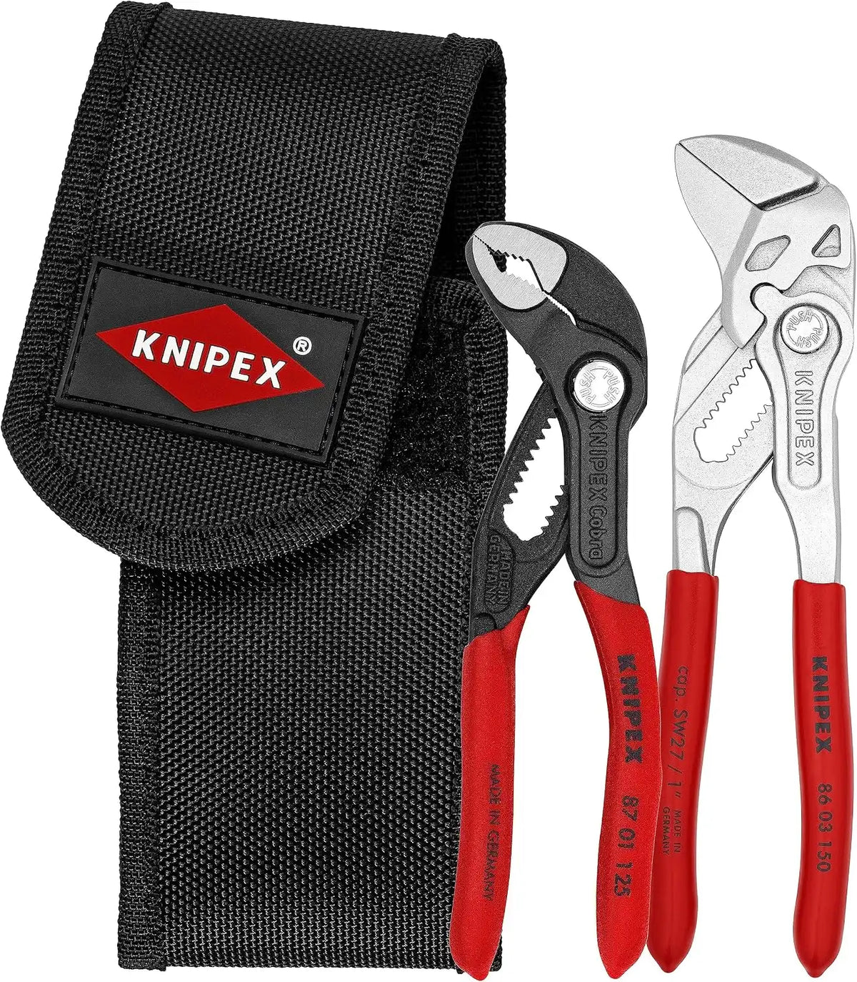 KNIPEX 00 20 72 V01 Mini Pliers in Belt Pouch, Red, 2-Piece | pliers